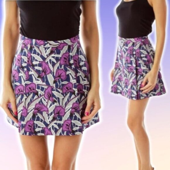 CLUB MONACO Floral Mini Skirt Sz 8 - Picture 1 of 6